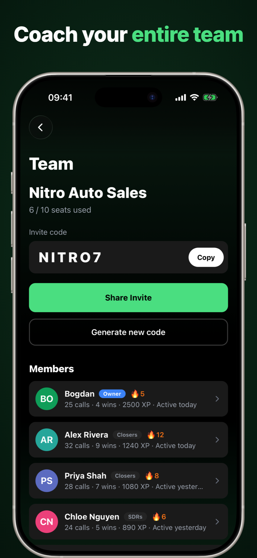 SalesCoach AI — Coach your team